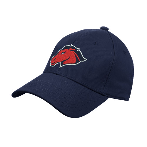  Navy Structured Adjustable Pro Style Hat - Mustang Head