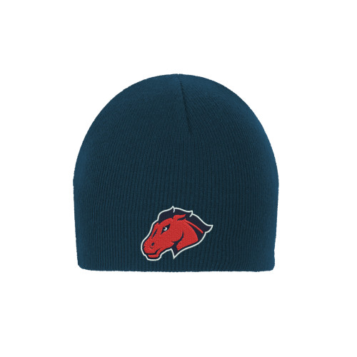  Navy Knit Beanie - Mustang Head