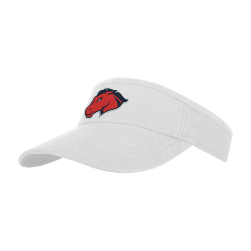  White Visor - Mustang Head
