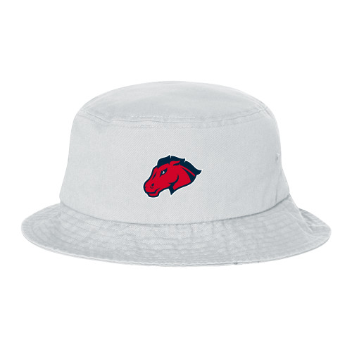  Sportsman White Bucket Hat - Mustang Head