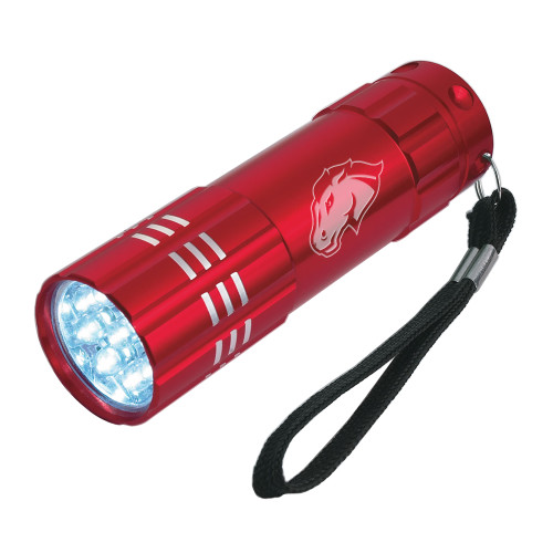  Industrial Triple LED Red Flashlight - Mustang Head Engraved