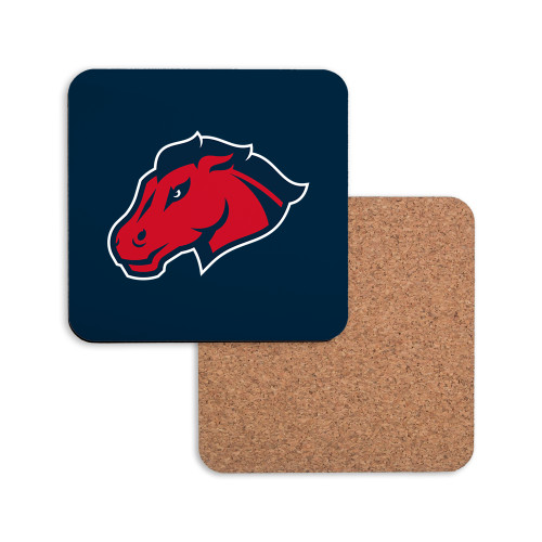  Hardboard Coaster w/Cork Backing - Mustang Head