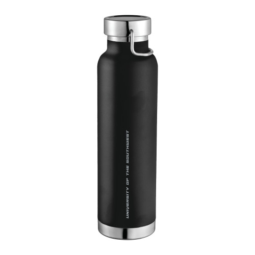  Thor Copper Vacuum Insulated Black Bottle 22oz - Flat Wordmark Engraved