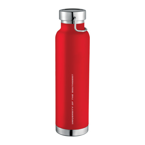  Thor Copper Vacuum Insulated Red Bottle 22oz - Flat Wordmark Engraved
