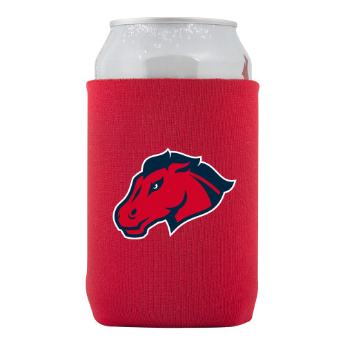  Neoprene Red Can Holder - Mustang Head