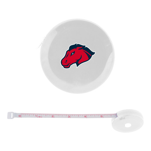  White Round Cloth 60 Inch Tape Measure - Mustang Head
