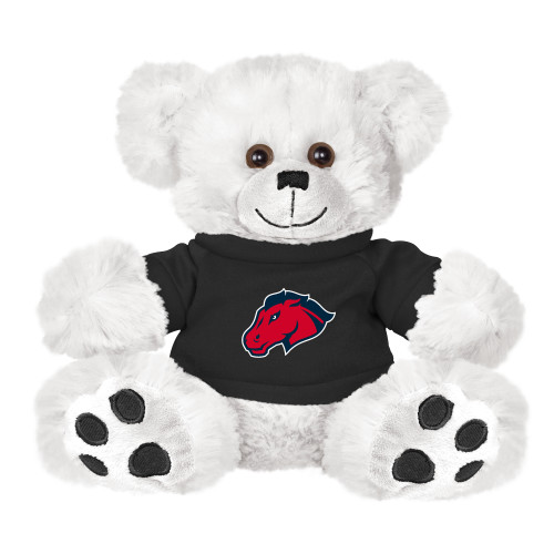 Plush Big Paw 8 1/2 inch White Bear w/Black Shirt - Mustang Head