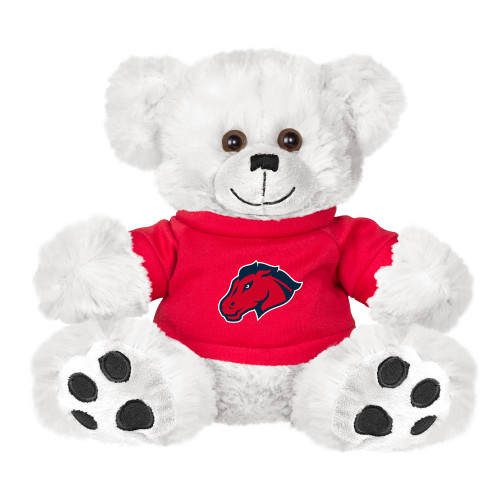  Plush Big Paw 8 1/2 inch White Bear w/Red Shirt - Mustang Head