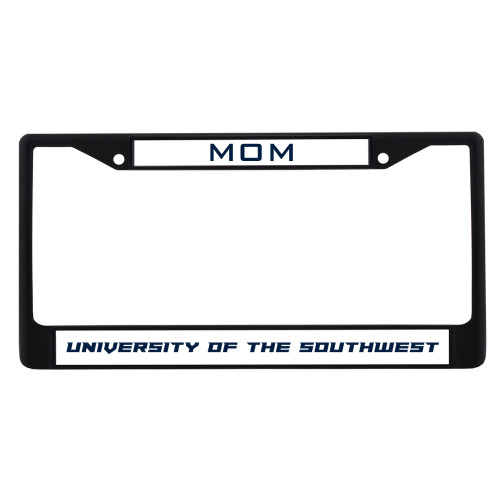  Mom Metal License Plate Frame in Black - Flat Wordmark