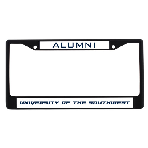  Alumni Metal License Plate Frame in Black - Flat Wordmark