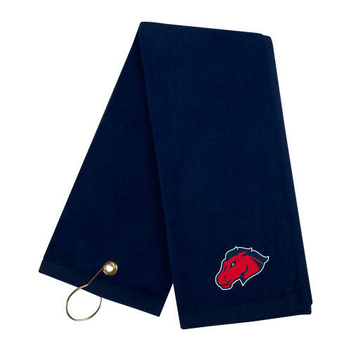  Navy Golf Towel - Mustang Head