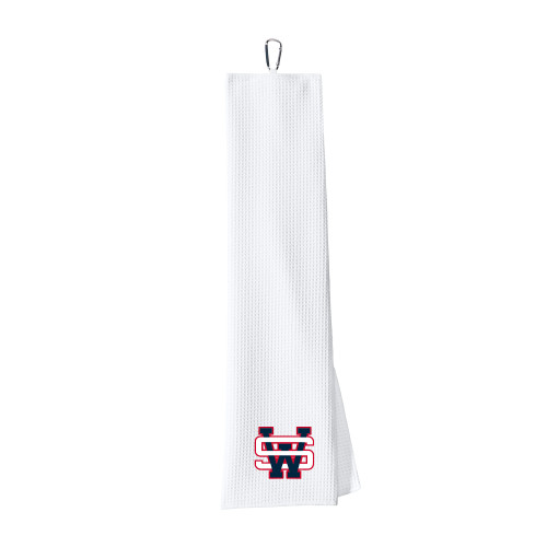 White Waffle Microfiber Golf Towel - SW