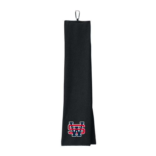  Black Waffle Microfiber Golf Towel - SW