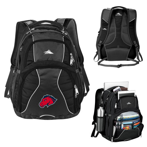  High Sierra Black Swerve Computer Backpack - Mustang Head