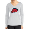 Thumbnail image for  Womens White Performance Long Sleeve V Neck Shirt