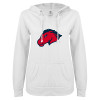 Thumbnail image for  ENZA Womens White V Notch Raw Edge Fleece Hoodie