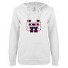 Thumbnail image for  ENZA Womens White V Notch Raw Edge Fleece Hoodie