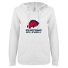 Thumbnail image for  ENZA Womens White V Notch Raw Edge Fleece Hoodie
