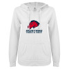 Thumbnail image for  ENZA Womens White V Notch Raw Edge Fleece Hoodie