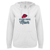 Thumbnail image for  ENZA Womens White V Notch Raw Edge Fleece Hoodie