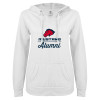 Thumbnail image for  ENZA Womens White V Notch Raw Edge Fleece Hoodie