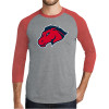 Thumbnail image for  Grey/Red Heather Triblend Baseball Raglan Tee