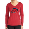 Thumbnail image for  Womens Red Performance Long Sleeve V Neck Shirt