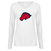 Thumbnail image for  Womens White Long Sleeve V Neck Tee