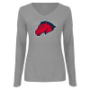 Thumbnail image for  Womens Grey Long Sleeve V Neck Tee 