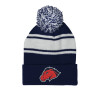 Thumbnail image for  Navy/White Two Tone Knit Pom Beanie w/Cuff