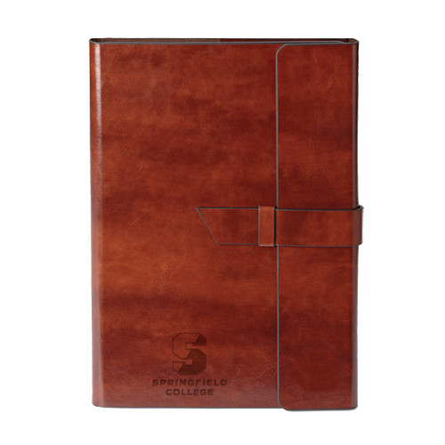  Fabrizio Brown Portfolio w/Loop Closure - Official Logo Engraved