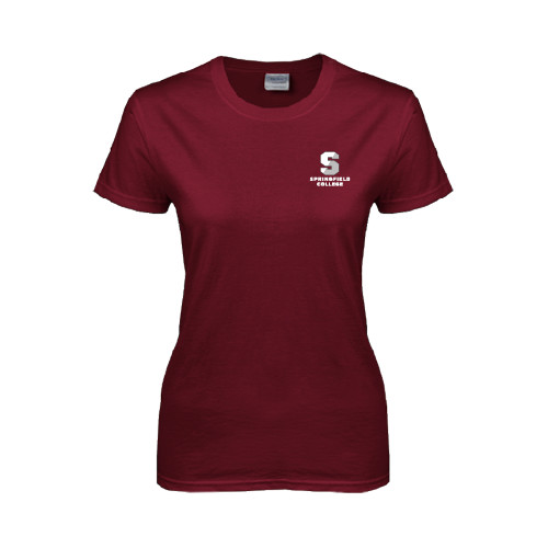  Womens Maroon Short Sleeve Tee - Official Logo