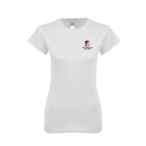  Next Level Womens White Boyfriend Tee - Official Logo