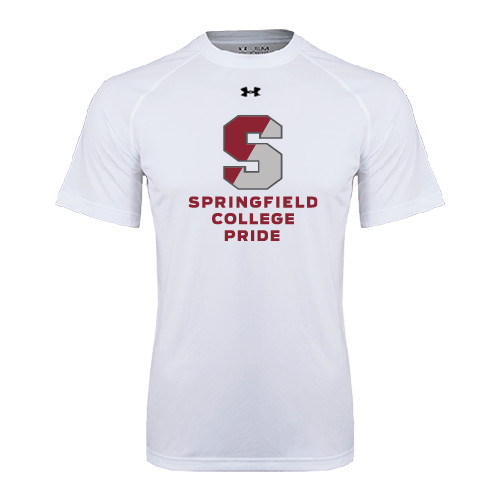  Under Armour White Tech Tee - Springfield College Pride