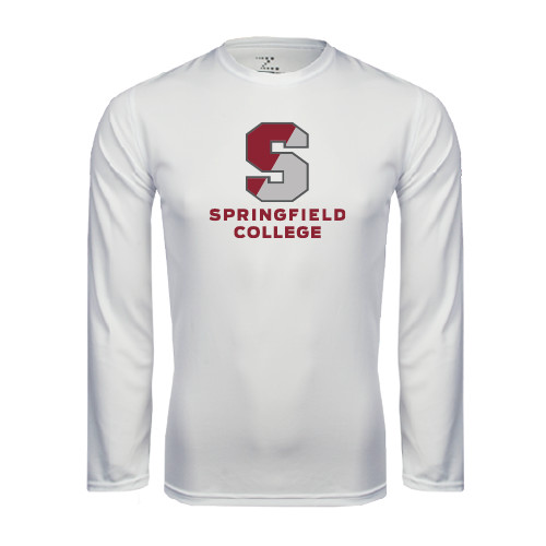  White Performance Long Sleeve Shirt - Official Logo