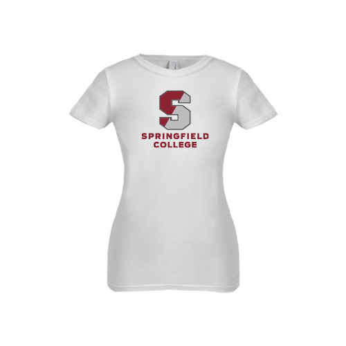  Next Level Girls White Fashion Fit T Shirt - Official Logo