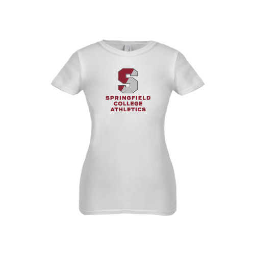  Next Level Girls White Fashion Fit T Shirt - Springfield College Athletics