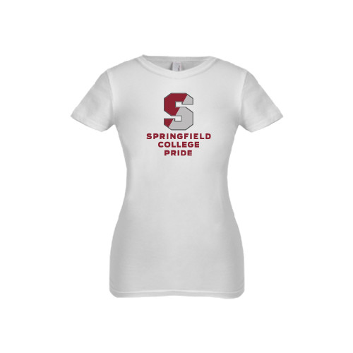 Next Level Girls White Fashion Fit T Shirt - Springfield College Pride