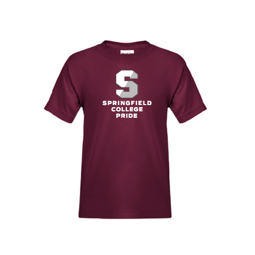  Youth Maroon T Shirt - Springfield College Pride