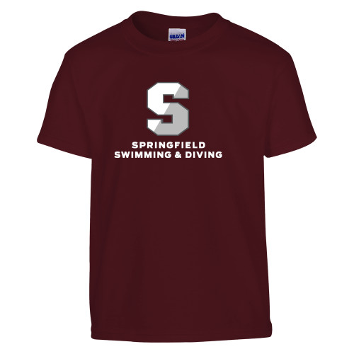  Youth Maroon T Shirt - Swimming & Diving