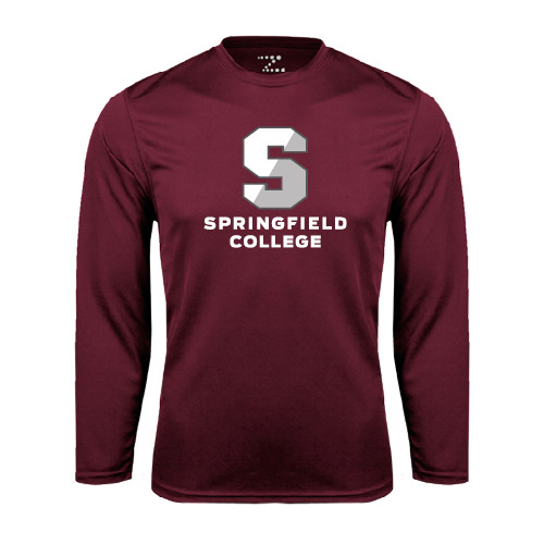  Maroon Performance Long Sleeve Shirt - Official Logo