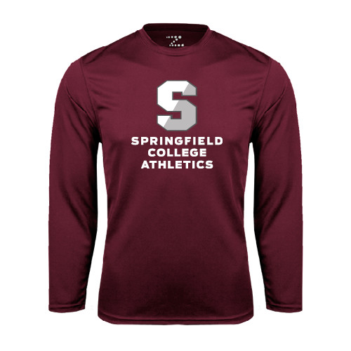  Maroon Performance Long Sleeve Shirt - Springfield College Athletics