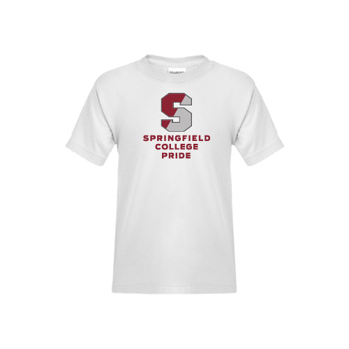  Youth White T Shirt - Springfield College Pride