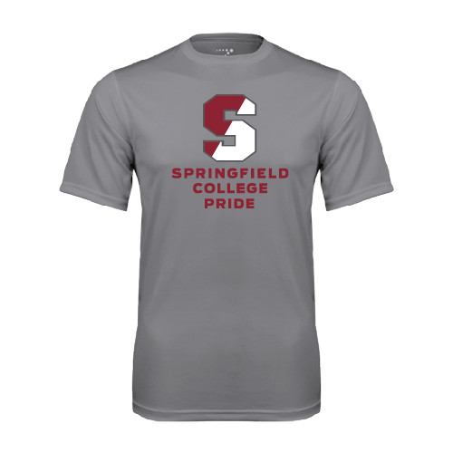 Grey Concrete Performance Tee - Springfield College Pride