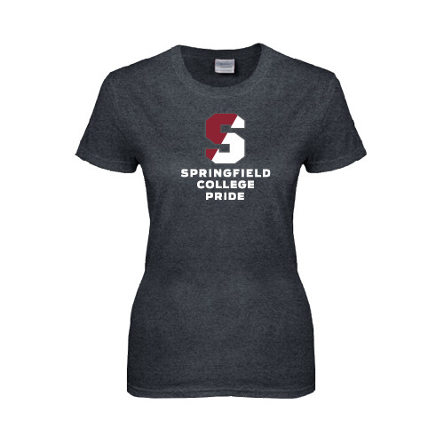  Womens Dark Heather Short Sleeve Tee - Springfield College Pride