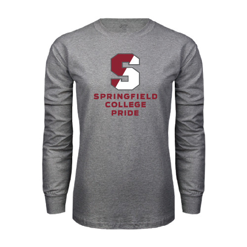  Grey Long Sleeve T Shirt - Springfield College Pride