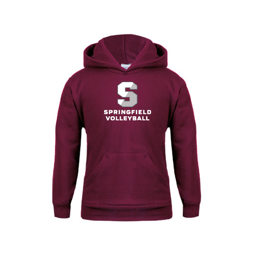  Youth Maroon Fleece Hoodie - Volleyball