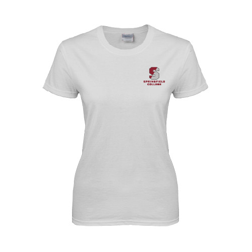  Womens White Short Sleeve Tee - Official Logo