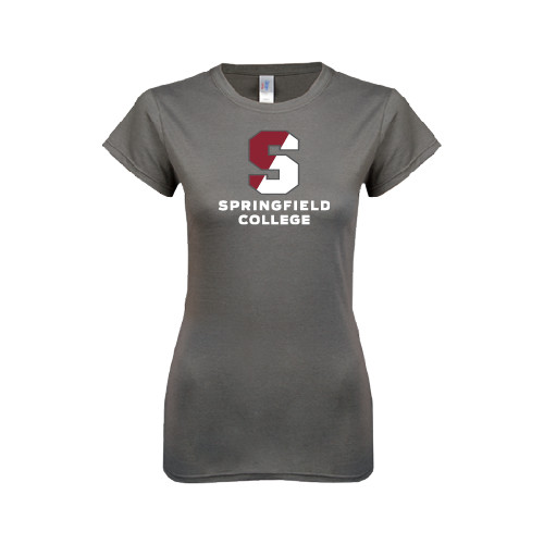  Next Level Womens Charcoal Boyfriend Tee - Official Logo