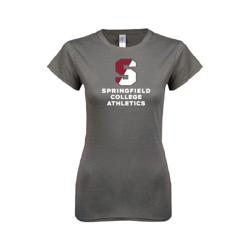  Next Level Womens Charcoal Boyfriend Tee - Springfield College Athletics